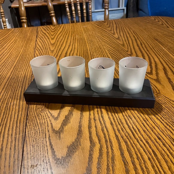 Inspirational Frosted Glass Votive Holder Set - Picture 2 of 3